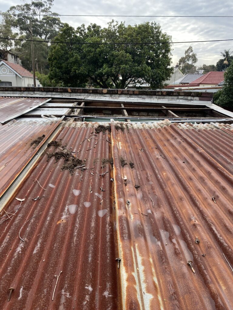 Old roof before roof repair